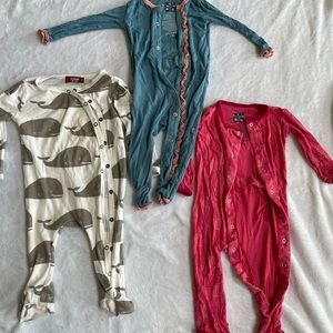 Kickee Pants & milkbarn 6-12 month jammies